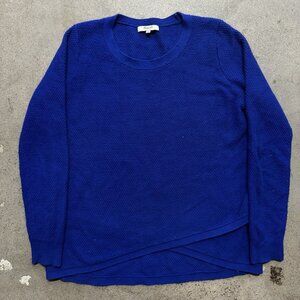 Madewell Textured Crewneck Sweater Navy Blue Size S Cotton Blend